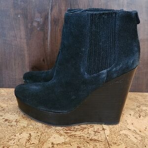 Michael Kors Black Suede Wedge Boots